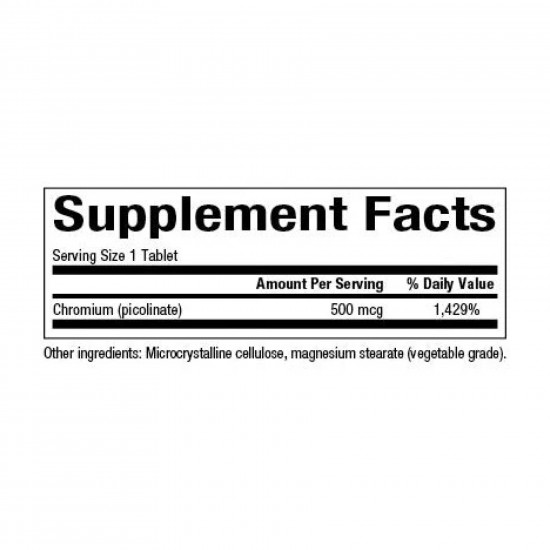 Chromium Picolinate 500mcg - 90 tabs Chromium Picolinate 500mcg - 90 tabs