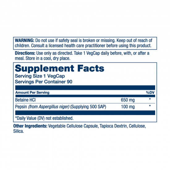 Betaine HCL - 90 vcaps