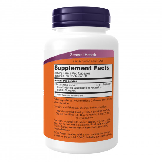 Now Foods Glucosamine Sulfate 750mg - 120 veg caps 100-99-7061790-20