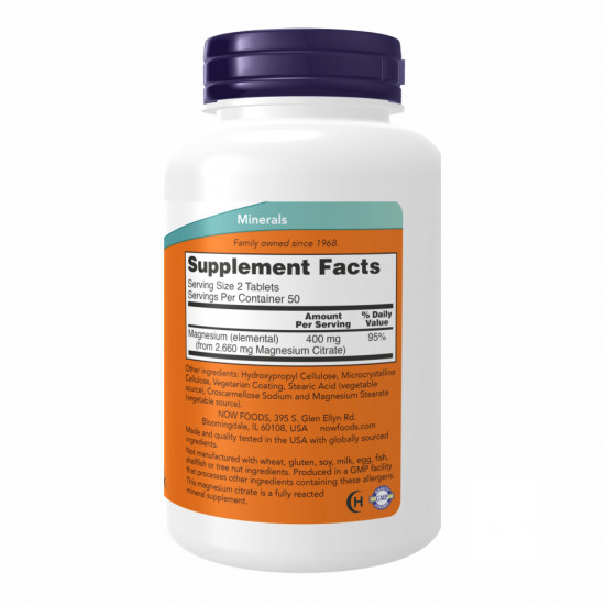 Now Foods Magnesium Citrate 200mg - 100 tabs 2022-10-0029 Now Foods Magnesium Citrate 200mg - 100 tabs 2022-10-0029