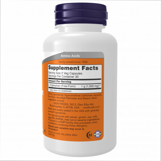 Now Foods L-Tryptophan 500mg - 120 vcaps 2022-10-0656 Now Foods L-Tryptophan 500mg - 120 vcaps 2022-10-0656