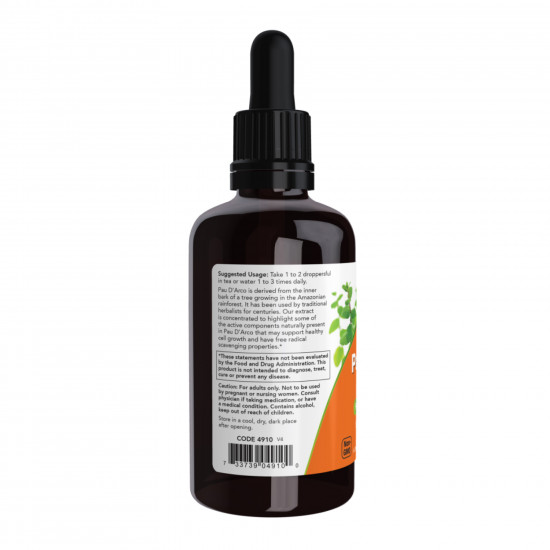 Now Foods Pau D'Arco Extract Liquid - 59ml (2oz) 2022-10-2656 Now Foods Pau D'Arco Extract Liquid - 59ml (2oz) 2022-10-2656