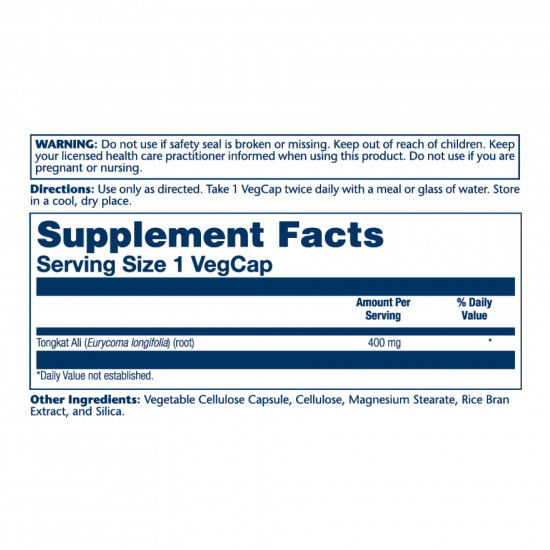 Solaray Tongkat Ali 400mg - 60 vcaps 2022-10-1797 Solaray Tongkat Ali 400mg - 60 vcaps 2022-10-1797