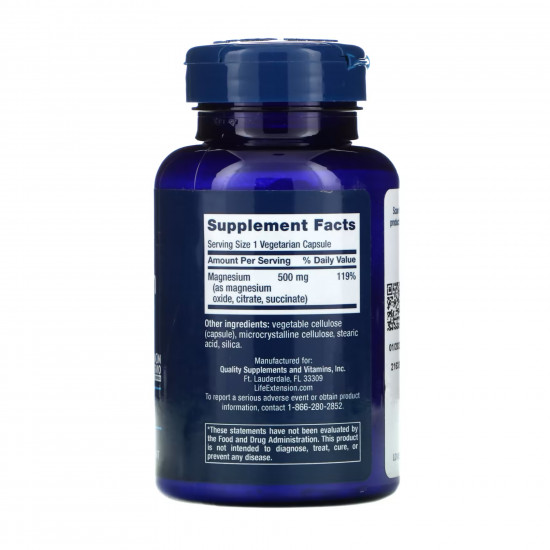 Life Extension Magnesium Caps 500 mg - 100 vcaps 2022-10-1887 Life Extension Magnesium Caps 500 mg - 100 vcaps 2022-10-1887
