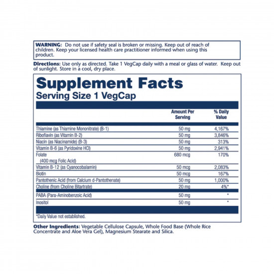 Solaray Vitamin B-Complex 50 50mg - 100 vcaps 2023-10-2383 Solaray Vitamin B-Complex 50 50mg - 100 vcaps 2023-10-2383
