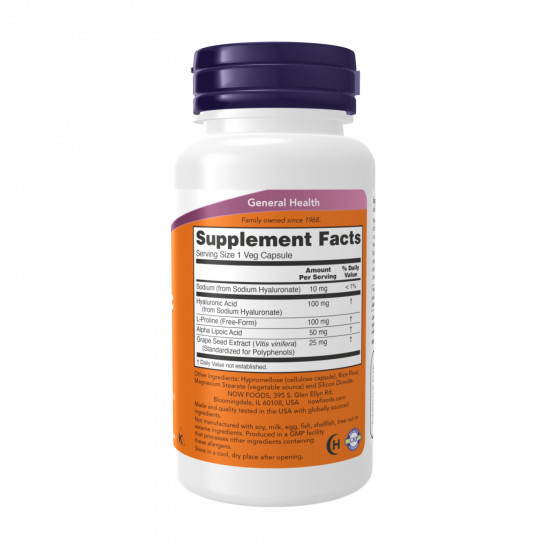 Now Foods Hyaluronic Acid Double Strength 100 mg - 120 vcaps 2023-10-2501