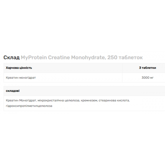 Creatine Monohydrate - 250 tabs Creatine Monohydrate - 250 tabs