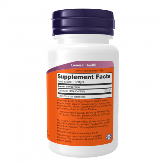 Now Foods CoQ10 100mg - 150 softgels 2023-10-6115