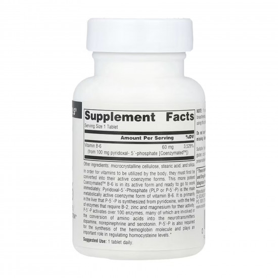 Source Naturals Coenzymated™ Vitamin B-6 100 mg - 60 tabs 2023-10-6149 Source Naturals Coenzymated™ Vitamin B-6 100 mg - 60 tabs 2023-10-6149