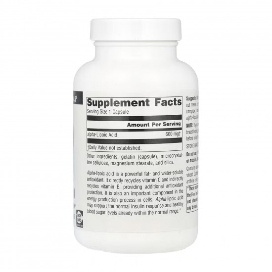 Source Naturals Alpha Lipoic Acid 600 mg - 120 caps 2023-10-6153 Source Naturals Alpha Lipoic Acid 600 mg - 120 caps 2023-10-6153