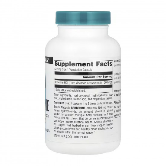 Source Naturals Berberine 500 mg - 120 vcaps 2023-10-6154 Source Naturals Berberine 500 mg - 120 vcaps 2023-10-6154