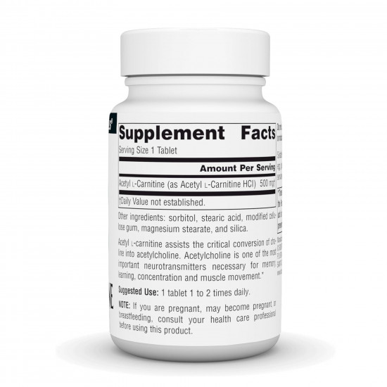 Source Naturals Acetyl L-Carnitine 500 mg - 30 tabs 2023-10-6157 Source Naturals Acetyl L-Carnitine 500 mg - 30 tabs 2023-10-6157