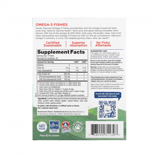 Nordic Naturals Nordic Omega-3 - 36 Fishies 2023-10-5940 Nordic Naturals Nordic Omega-3 - 36 Fishies 2023-10-5940