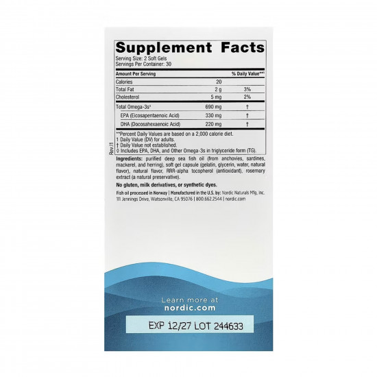 Nordic Naturals Omega-3 - 60 softgels 2023-10-5943 Nordic Naturals Omega-3 - 60 softgels 2023-10-5943
