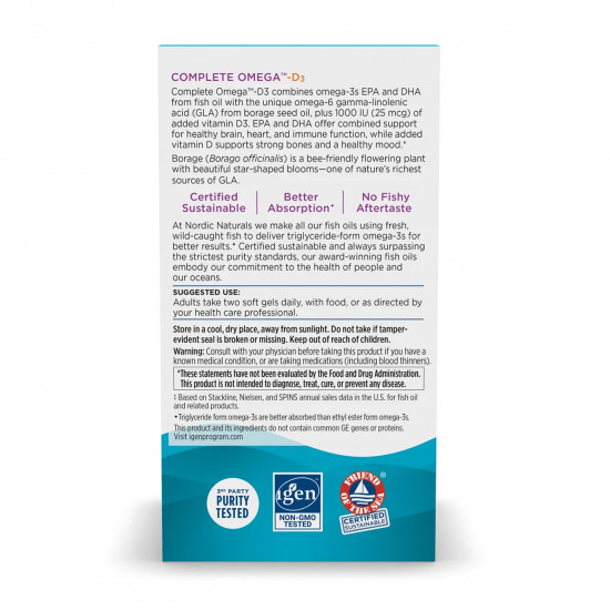 Nordic Naturals Complete Omega-D3 - 60 softgels 2023-10-5951 Nordic Naturals Complete Omega-D3 - 60 softgels 2023-10-5951