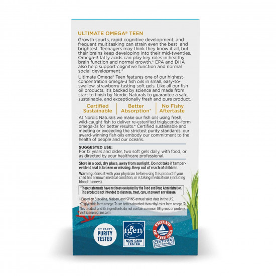 Nordic Naturals Ultimate Omega 2X Teen - 60 mini softgels 2023-10-5963 Nordic Naturals Ultimate Omega 2X Teen - 60 mini softgels 2023-10-5963