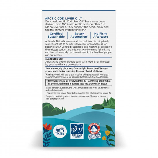 Nordic Naturals Arctic Cod Liver Oil - 90 softgels 2023-10-5974 Nordic Naturals Arctic Cod Liver Oil - 90 softgels 2023-10-5974