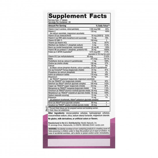 Nordic Naturals Prenatal Multivitamin - 60 tabs 2023-10-5981