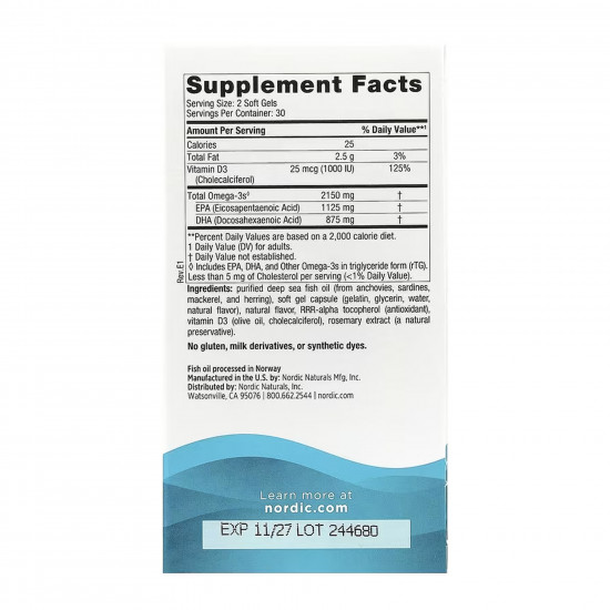 Nordic Naturals Ultimate Omega 2X D3 - 60 softgels 2023-10-5983 Nordic Naturals Ultimate Omega 2X D3 - 60 softgels 2023-10-5983