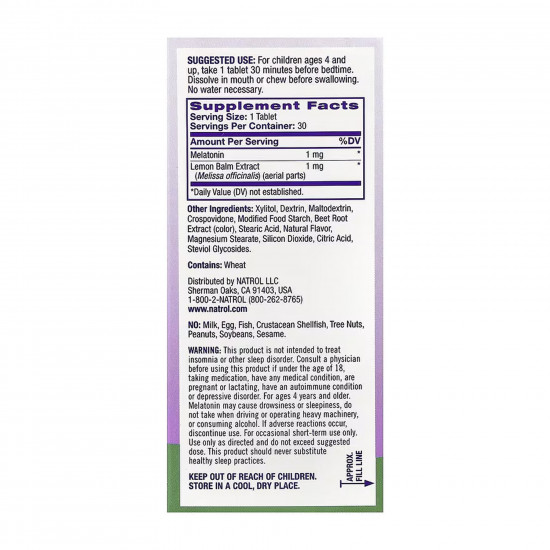 NATROL Kids Melatonin 1mg - 30 tabs 2023-10-6237