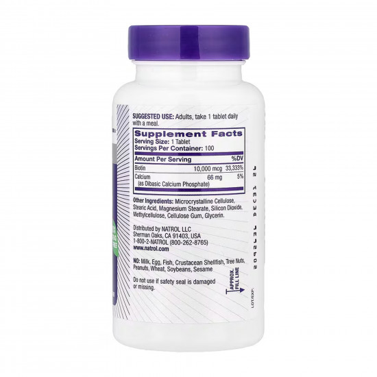 NATROL Biotin 10,000mcg - 100 tabs 100-25-6725399-20 NATROL Biotin 10,000mcg - 100 tabs 100-25-6725399-20