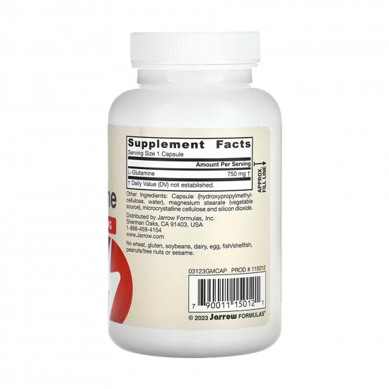 Jarrow Formulas L-Glutamine 750mg- 120 caps 2023-10-5573 Jarrow Formulas L-Glutamine 750mg- 120 caps 2023-10-5573