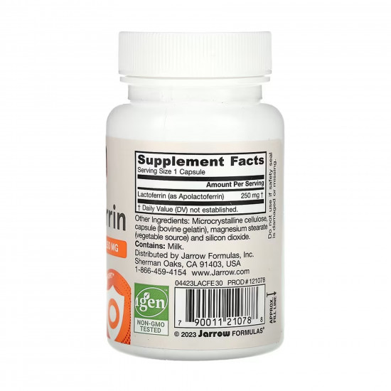 Jarrow Formulas Lactoferrin 250mg - 30 vcaps 2023-10-5588 Jarrow Formulas Lactoferrin 250mg - 30 vcaps 2023-10-5588