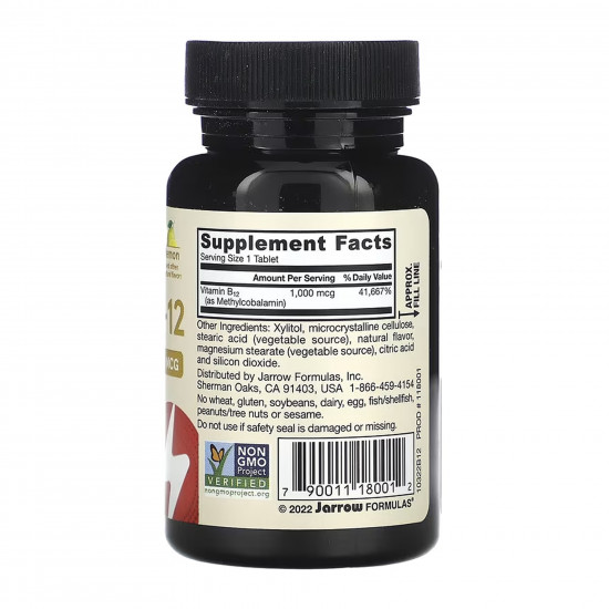Jarrow Formulas Methyl B12 Methylcobalamin 1000 mcg - 100 tabs 2023-10-6199 Jarrow Formulas Methyl B12 Methylcobalamin 1000 mcg - 100 tabs 2023-10-6199