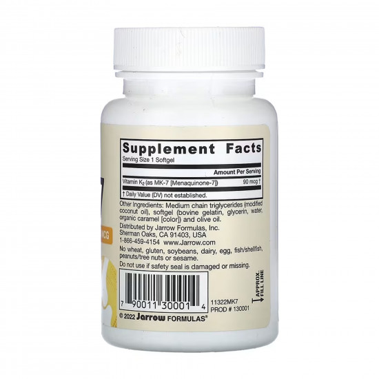 Jarrow Formulas MK-7 90 mcg - 60 caps 2023-10-6206 Jarrow Formulas MK-7 90 mcg - 60 caps 2023-10-6206