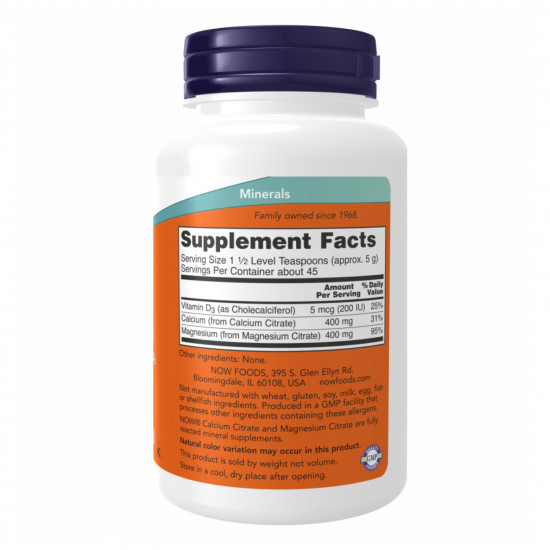 Now Foods Calcium Magnesium Citrate Powder - 227g 2022-10-1338 Now Foods Calcium Magnesium Citrate Powder - 227g 2022-10-1338