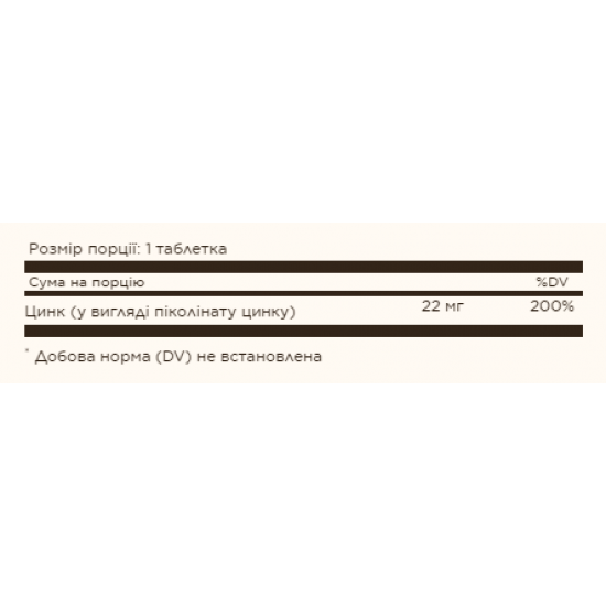 Solgar Zinc Picolinate 22 mg - 100 tab 100-97-2438284-20