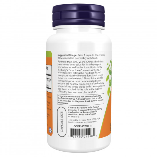 Now Foods Astragalus Extract 500mg - 90vcaps 100-44-3043819-20 Now Foods Astragalus Extract 500mg - 90vcaps 100-44-3043819-20