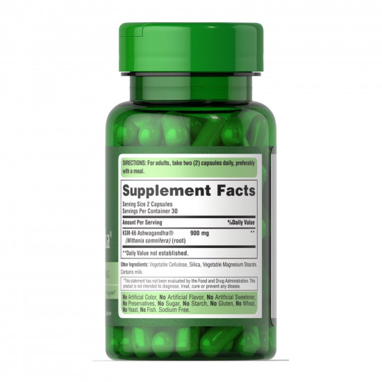 Puritans Pride Ashwagandha KSM-66 450mg - 60caps 2022-10-2798