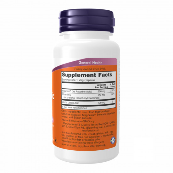 Now Foods Alpha Lipoic Acid 100mg - 60vcaps 100-75-9280354-20 Now Foods Alpha Lipoic Acid 100mg - 60vcaps 100-75-9280354-20