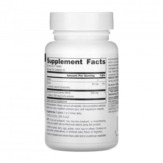 Source Naturals Broccoli Sprouts Extract 250mg - 60 tabs 2023-10-2689 Source Naturals Broccoli Sprouts Extract 250mg - 60 tabs 2023-10-2689