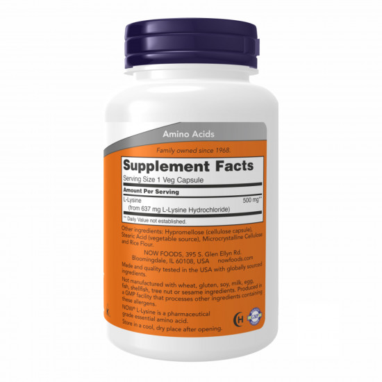 Now Foods Lysine 500mg - 100 vcaps 2022-09-1168 Now Foods Lysine 500mg - 100 vcaps 2022-09-1168