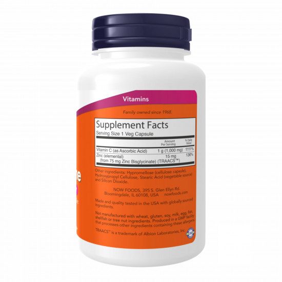 Now Foods C-1000 Zinc Immune - 90 vcaps 2022-10-0017 Now Foods C-1000 Zinc Immune - 90 vcaps 2022-10-0017