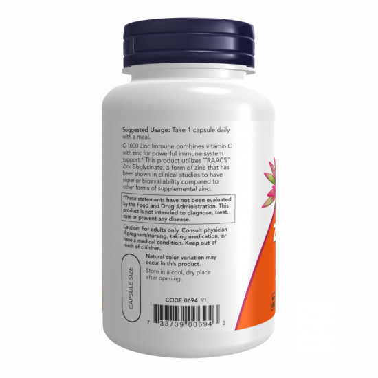 Now Foods C-1000 Zinc Immune - 90 vcaps 2022-10-0017 Now Foods C-1000 Zinc Immune - 90 vcaps 2022-10-0017
