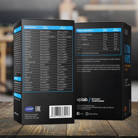 VPLab Ultra Mens Multivitamin - 90 softgels 2022-10-0274 VPLab Ultra Mens Multivitamin - 90 softgels 2022-10-0274