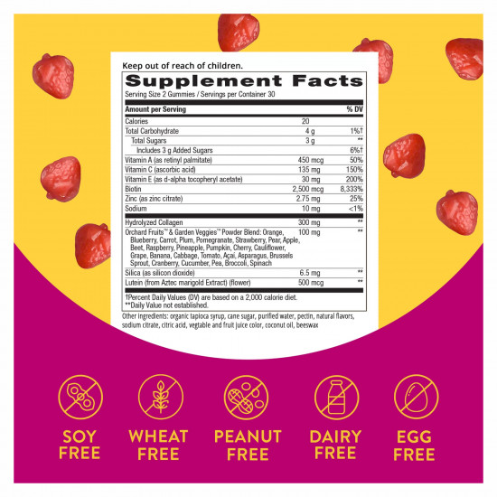 Natures Way Hair, Skin and Nails with Collagen - 60 gummies Strawberry 2022-10-0603 Natures Way Hair, Skin and Nails with Collagen - 60 gummies Strawberry 2022-10-0603