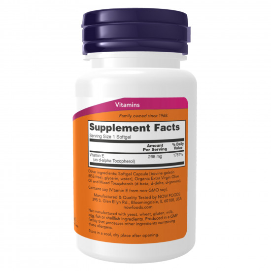 Now Foods E-400 Mixed Tocopherols - 100 sgels 2022-10-0668 Now Foods E-400 Mixed Tocopherols - 100 sgels 2022-10-0668