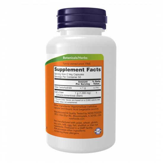 Now Foods Cats Claw 500mg - 100 vcaps 100-32-6549123-20 Now Foods Cats Claw 500mg - 100 vcaps 100-32-6549123-20