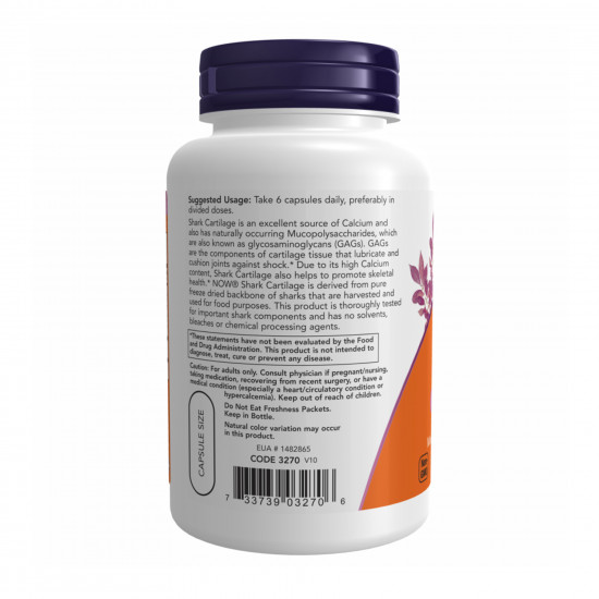 Now Foods Shark Cartilage 750mg - 100caps 100-17-9129764-20 Now Foods Shark Cartilage 750mg - 100caps 100-17-9129764-20