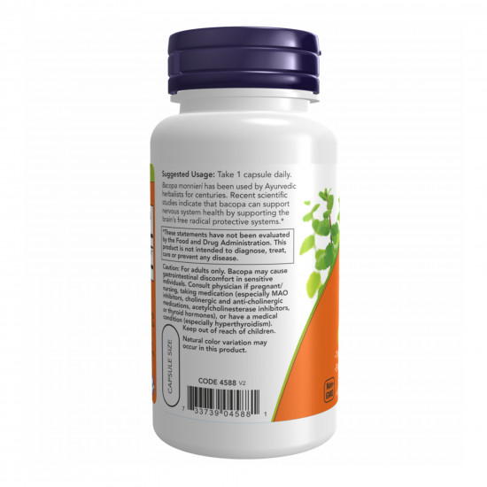 Now Foods Bacopa Extract 450 mg - 90 vcaps 2022-10-0985 Now Foods Bacopa Extract 450 mg - 90 vcaps 2022-10-0985