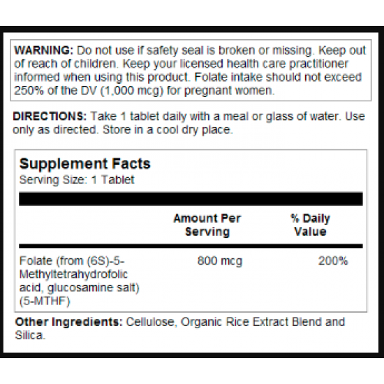 KAL Methyl Folate 800mcg - 90 tabs 2022-10-1014 KAL Methyl Folate 800mcg - 90 tabs 2022-10-1014