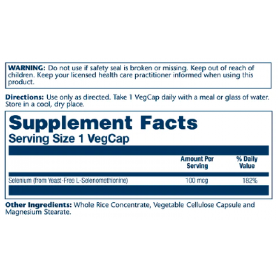 Solaray Selenium Yeast Free 100mcg - 90 vcaps 2022-10-1030 Solaray Selenium Yeast Free 100mcg - 90 vcaps 2022-10-1030