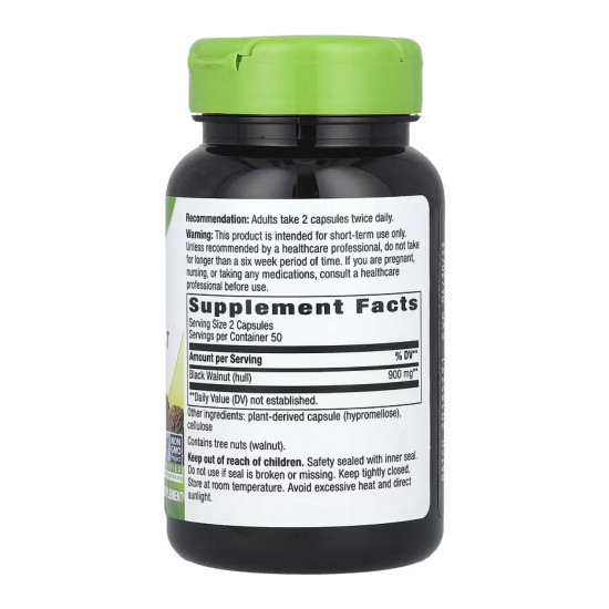 Natures Way Black Walnut Hulls - 100 vcaps 2022-10-1068 Natures Way Black Walnut Hulls - 100 vcaps 2022-10-1068