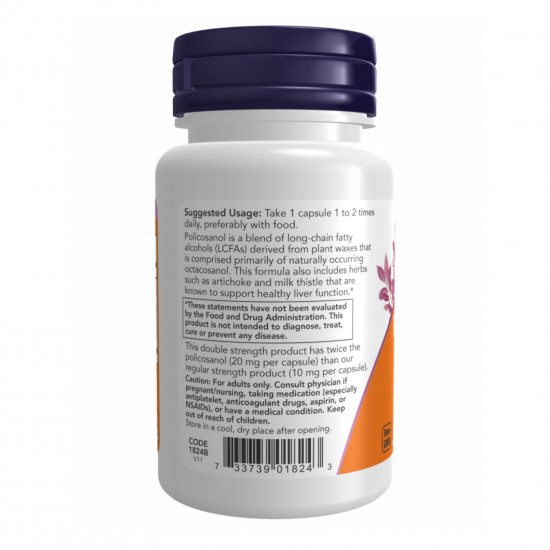 Now Foods Policosanol 20mg Plus - 90 vcaps 2022-10-2384 Now Foods Policosanol 20mg Plus - 90 vcaps 2022-10-2384