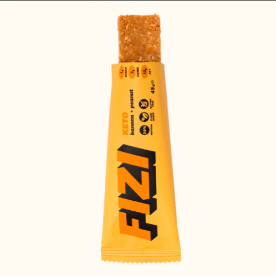 FIZI KETO Protein Bar - 10x45g Banana + Peanut 2022-10-2477 FIZI KETO Protein Bar - 10x45g Banana + Peanut 2022-10-2477