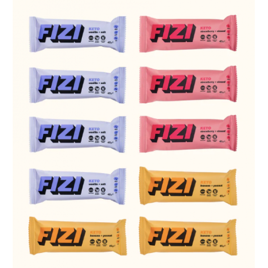 FIZI KETO Protein Bar - 10x45g Keto Box 2022-10-2480 FIZI KETO Protein Bar - 10x45g Keto Box 2022-10-2480